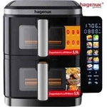 Hagenuk Doppel-Hei&szlig;luftfritteuse 2&times;5,5L DAF2800.12 - Schwarz