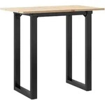 vidaXL Esstisch O-Gestell 80x50x75,5 cm Massivholz Kiefer & Stahl - Braun