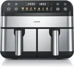 Arendo Hei&szlig;luftfritteuse XXL, Doppelkammer, Dual Zone, Airfryer 9L mit 2 Kammern,