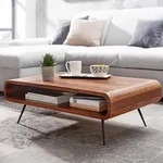 FineBuy Couchtisch Sheesham Massivholz 90 cm &ndash; handgefertigter...