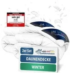 Premium Winter 2er Daunendeckenset | Winterdecke 140x220 cm | 100% Daunen | Kuschelig