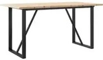 vidaXL Esstisch O-Gestell 140x80x75,5 cm Massivholz Kiefer & Stahl - Braun