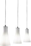 Diana Pendelleuchte aus verchromtem Metall und mundgeblasenem Glas, elegantes Design,