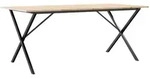 vidaXL Esstisch X-Gestell 180x90x75 cm Massivholz Kiefer und Stahl - Braun