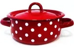 Topf Mit Deckel Aus Emaille 1,5 L, Nachbildung Polka Dot