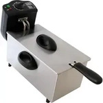 DESKI 3 Liter 2000 Watt Edelstahl Kaltzonen-Fritteuse Friteuse 613-400959 - Silber