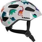 LAZER Kinder-Fahrradhelm Pnut 2.0 KinetiCore, Dinosaurs - Wei&szlig;