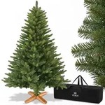 Premium Weihnachtsbaum k&uuml;nstlich 180cm - mit Holzst&auml;nder, Nordmanntanne,
