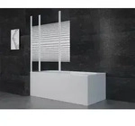 Badewannenaufsatz 3-teilig Aurlane White Elegance 3 125 x 140 cm Klarglas Profilfarbe