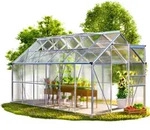 GARDEBRUK&reg; Gew&auml;chshaus Aluminium 7,2m2 380x190cm inkl. 4 Dachfenster...