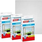 tesa 3x Insektenschutz Standard Fliegengitter Fenster ohne Bohren grau 1,3x1,5 m -
