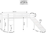 Homestyle4u Hochbett 90x200 Kinder mit Rutsche ohne Lattenrost mit...