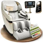 Juskys Massagesessel Naxos, elektronisch, Bluetooth & Heizung &ndash; Wei&szlig; / Hellgrau -