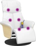 vidaXL Massagesessel mit Fu&szlig;teil Wei&szlig; Kunstleder