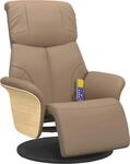 vidaXL Massagesessel mit Fu&szlig;teil Cappuccino-Braun Kunstleder