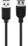 Goobay USB-A-Verl&auml;ngerung, 5 m, schwarz, 2,5 W, 0,5 A, 480 Mbit/s, USB 2.0 - Schwarz