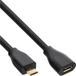 InLine 32720P Micro-USB Verl&auml;ngerung, USB 2.0 Micro-B Stecker auf Buchse, schwarz,