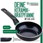 Chefkoch trifft Fackelmann Keramik-Pfanne &Oslash; 16cm, Hochwertige schwarze Greblon CK2