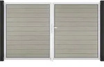 GroJa Solid Steckzaun Tor Terra DIN links 300x180x4 cm Alu-Rahmen EV1,...