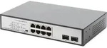 DIGITUS Switch 8-Port Gigabit 180W PoE Unmanaged schwarz - Schwarz/Silber