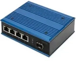 Digitus 4 Port Gigabit Ethernet Netzwerk PoE Switch, Industrial, Unmanaged, 1 SFP