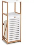 Zeller Badezimmerregal, MDF/Bambus, 33x36x98 cm, wei&szlig;/braun