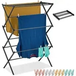 Relaxdays W&auml;schest&auml;nder klappbar, 11 Stangen, HxBxT: 105 x 74 x 37 cm, Metall,
