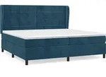 vidaXL Boxspringbett mit Matratze Dunkelblau 200x200 cm Samt - Blau