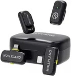 Hollyland Lark A1 Combo USB-C RX + Lightning RX + Ladecase-Mikrofon - Grau