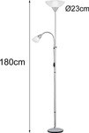 Reality Leuchten Deckenfluter SUPERBOWL H 180 cm silber Stehlampe Leseleuchte - Wei&szlig;