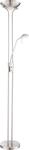 Globo Lighting Deckenfluter Metall Nickel matt, Glas satiniert, dimmbar, Dimmer,