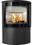Kaminofen aus Stahl KRATKI BJORN 10 kW &Oslash; 150 mit T&uuml;rfeder - Schwarz