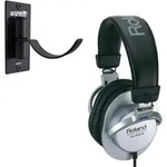 Roland RH-200S Kopfh&ouml;rer Silver mit Wandhalter - Silber/Schwarz