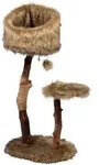 dobar Design-Kratzbaum "Sunny" mit Naturst&auml;mmen und Spielball, Katzenm&ouml;bel...