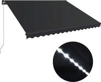 vidaXL Markise Manuell Einziehbar mit LED 450x300 cm Anthrazit