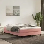 vidaXL Taschenfederkernmatratze Mittel Rosa 140x220x20 cm Samt - Rosa/Wei&szlig;
