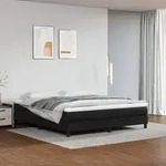 vidaXL Taschenfederkernmatratze Mittel Schwarz 160x200x20 cm Kunstleder -