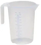 H&uuml;nersdorff Messkanne 2.000 ml, PP, 2 Skalen offener Griff, transparent und