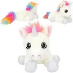 Depesche Pl&uuml;sch Einhorn - Kuscheltier liegend 30 cm wei&szlig; Regenbogen