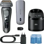 Braun Series 9 Pro+ 9675cc, Folienschaber, Grau, Silber, Edelstahl, Tasten, LED,