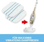 MAXXMEE Bodentuch f&uuml;r Dampfbesen Vibration - 2er-Set - wei&szlig; - Wei&szlig;
