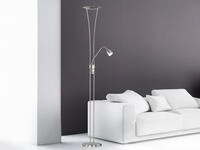 Trio LED-Fluter, ink. LEDs, H&ouml;he 180cm, Doppeldimmer, Nickel