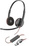 HP Poly Blackwire 3220 USB-C Stereo-Headset + USB-C/A-Adapter, Kabelgebunden,
