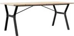 vidaXL Esstisch Y-Gestell 180x90x75,5 cm Massivholz Kiefer & Stahl - Braun