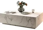 SalesFever Couchtisch 120x75 cm | rechteckig | MDF foliert in Marmoroptik | B 120 x T