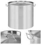 Gastronorm-Topf mit Deckel, Edelstahl, f&uuml;r Induktionsherd, 50 L - Silber