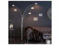 riess-ambiente Design Bogenlampe FIVE LIGHTS 205cm chrom Stehlampe mit schwarzem