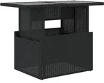vidaXL Gartentisch mit Glasplatte Schwarz 100x55x73 cm Poly Rattan - Schwarz