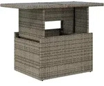 vidaXL Gartentisch mit Glasplatte Grau 100x55x73 cm Poly Rattan - Grau