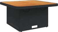 vidaXL Gartentisch Schwarz 80x80x71 cm Poly Rattan und Akazienholz
